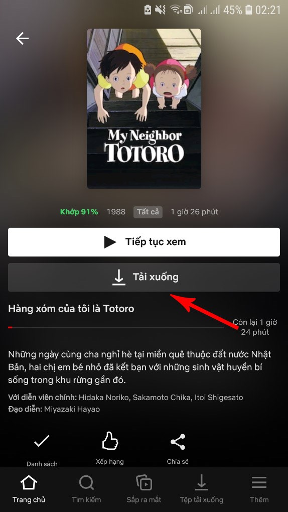 Chọn Tải xuống l&agrave; xong