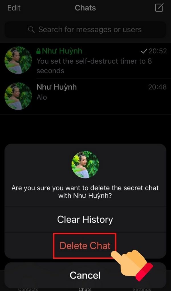  Cách kích hoạt tin nhắn tự huỷ trên Telegram B4