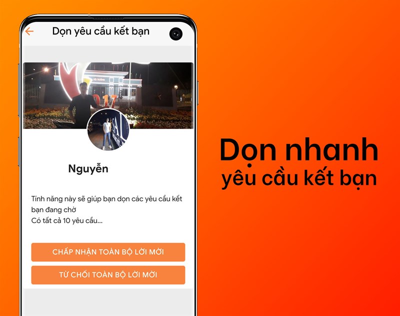 dọn nhanh yêu cầu kết bạn