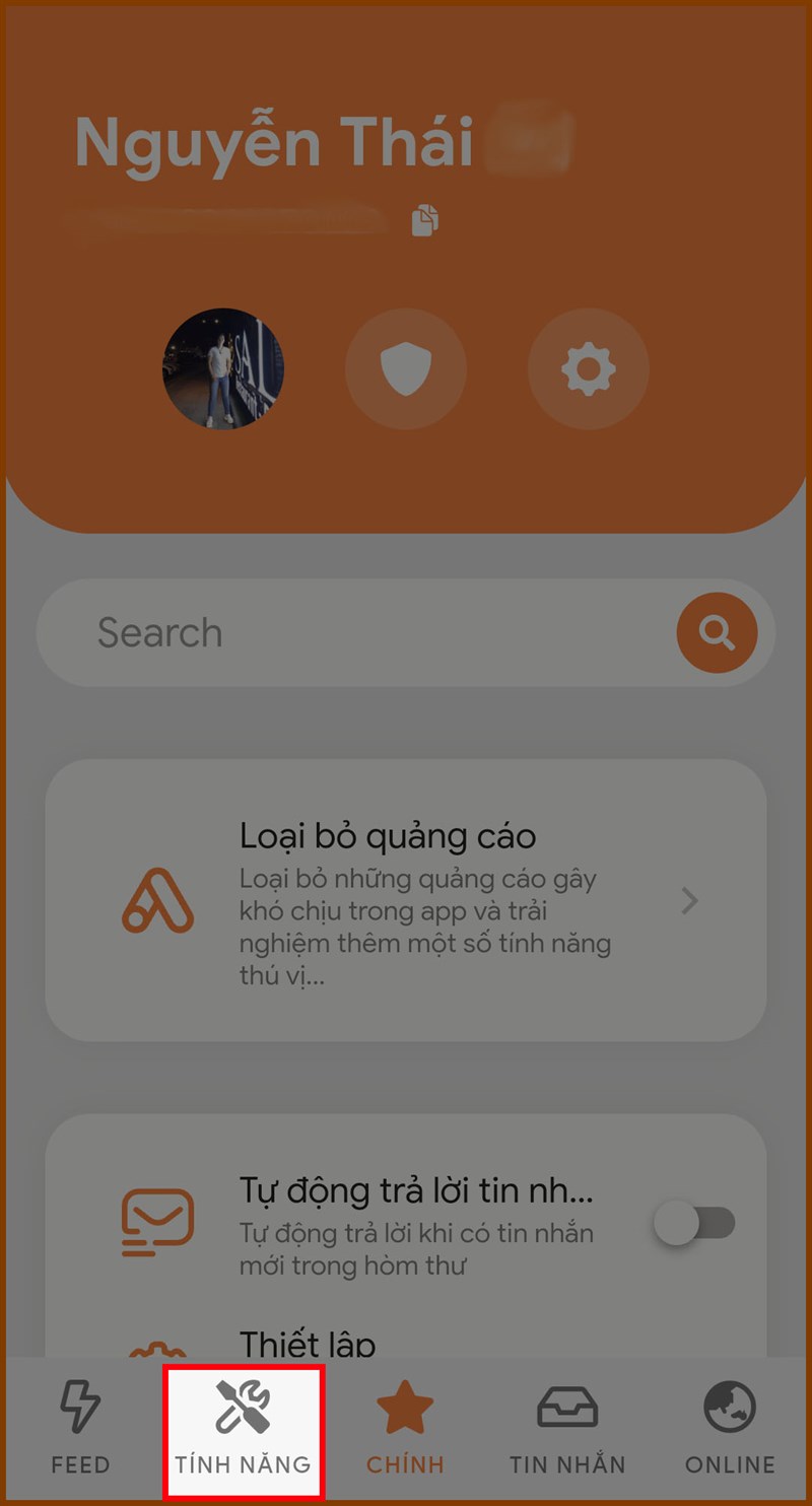 Chọn tính năng trong Monokai Toolkit