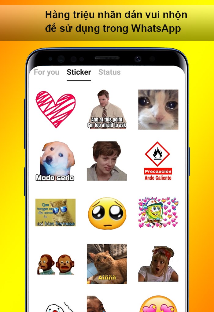 H&agrave;ng triệu nh&atilde;n d&aacute;n vui nhộn để sử dụng trong WhatsApp