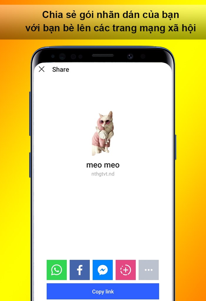 Chia sẻ g&oacute;i nh&atilde;n d&aacute;n của bạn với bạn b&egrave; l&ecirc;n c&aacute;c trang mạng x&atilde; hội