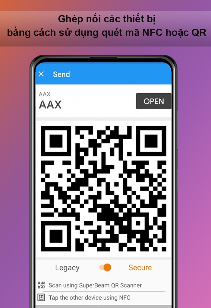 Gh&eacute;p nối c&aacute;c thiết bị bằng c&aacute;ch sử dụng qu&eacute;t m&atilde; NFC hoặc QR
