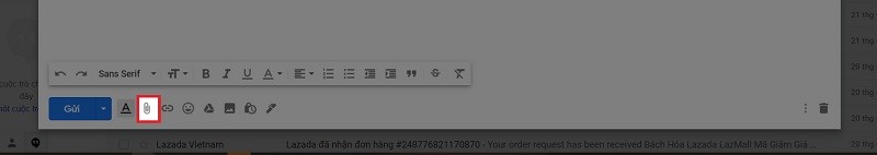 Đính kèm tệp khi soạn mail trên máy tính