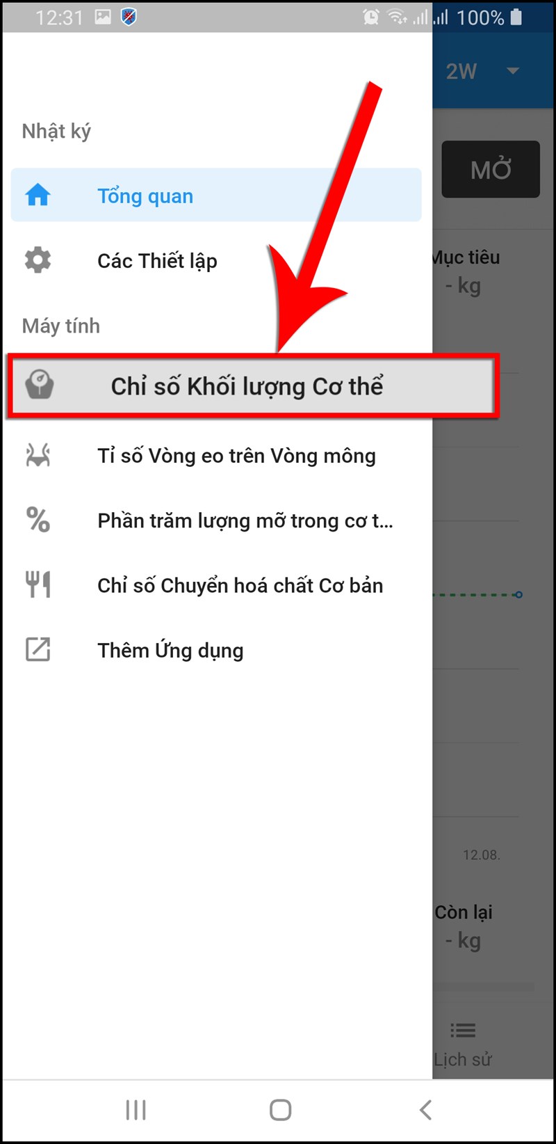 Nhấn Chỉ số Khối lượng Cơ thể