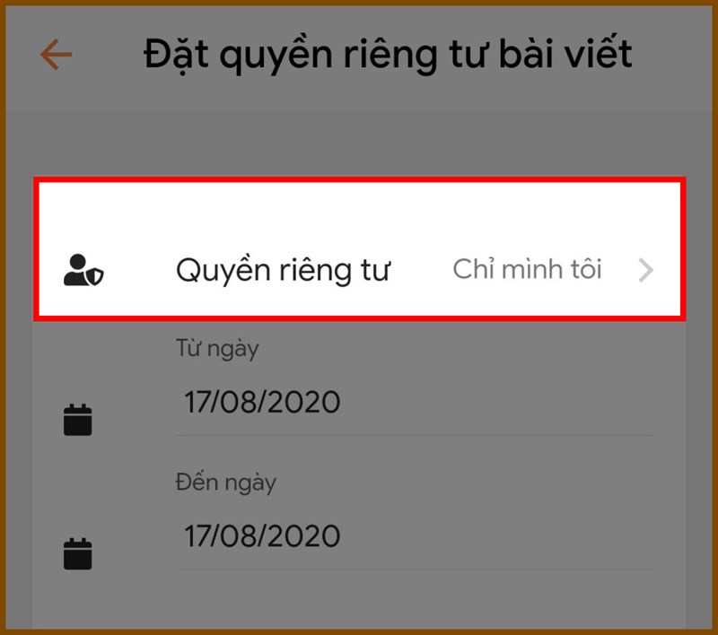 chọn quyền riêng tư 