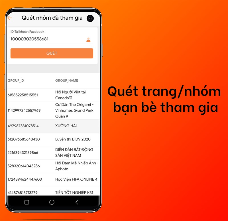 xem trang/nhóm bạn bè tham gia