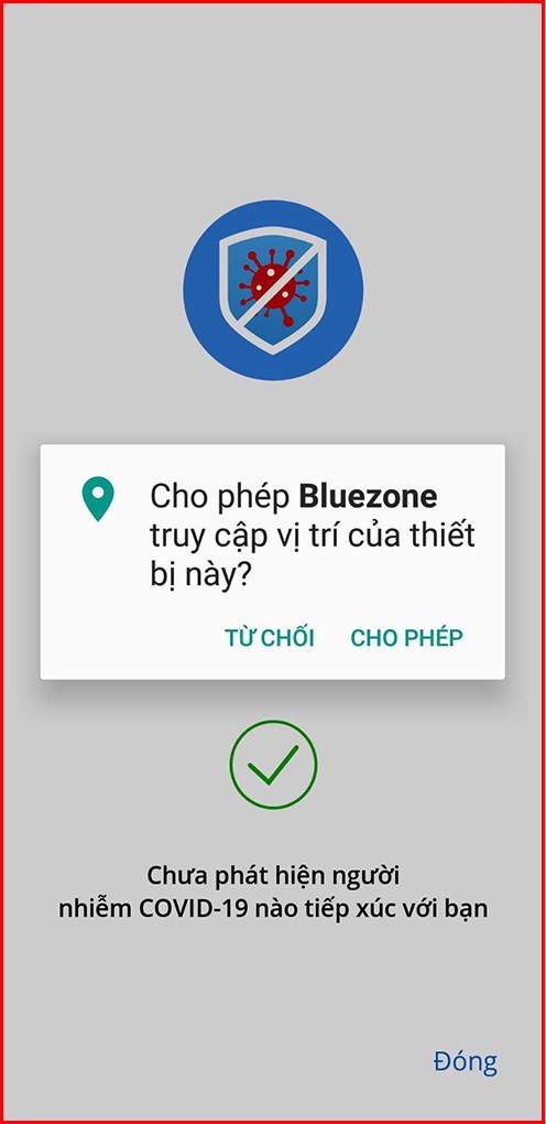 Cho phép Bluezone truy cập