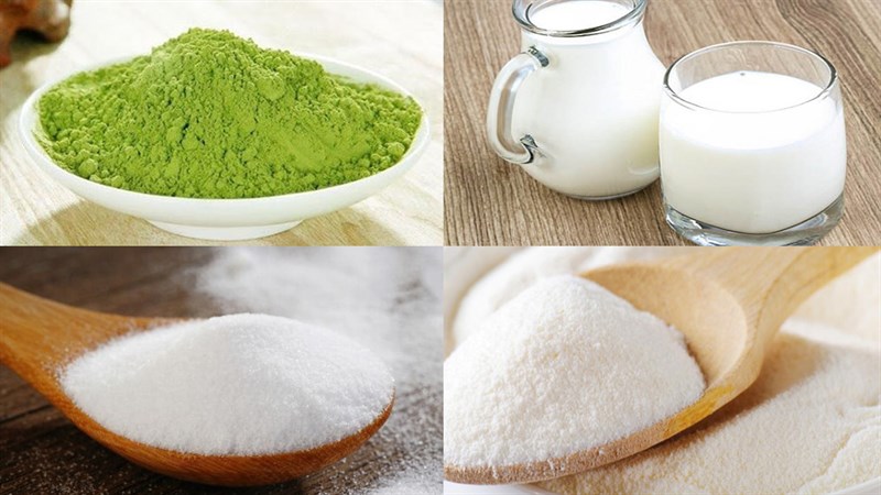 Chuẩn bị nguyên liệu làm chè matcha ngọc thạch