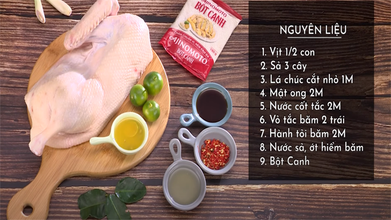 Nguyên liệu làm vịt nướng nồi đất