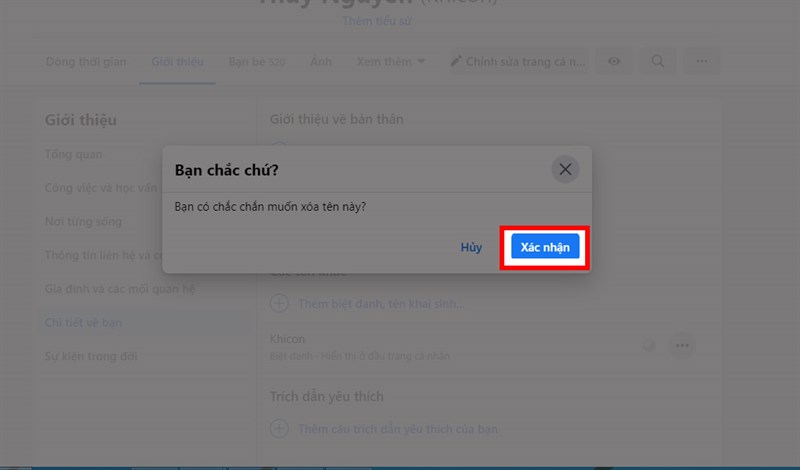 thay đổi, xóa biệt hiệu trên Facebook cá nhân