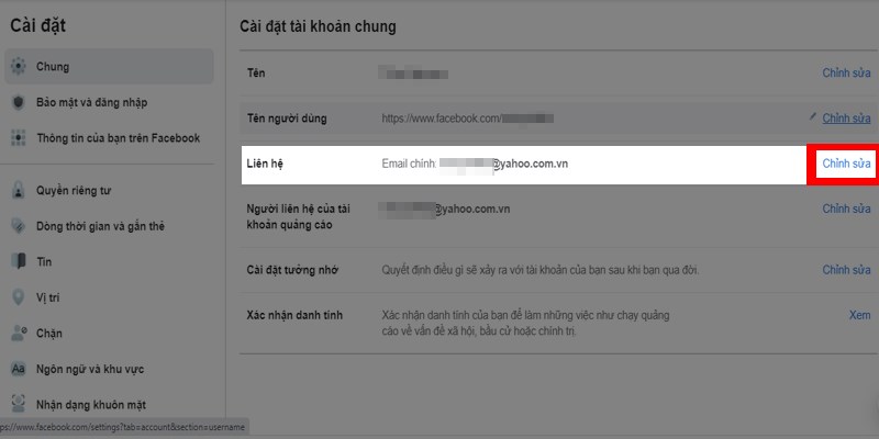 Thay Đổi E-Mail Chính