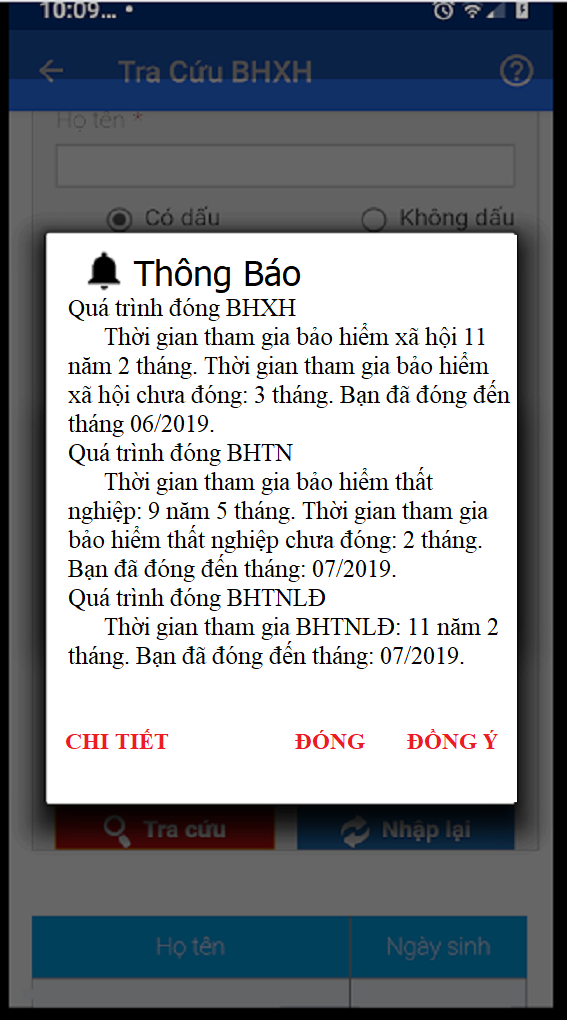 kết quả tra cứu BHXH