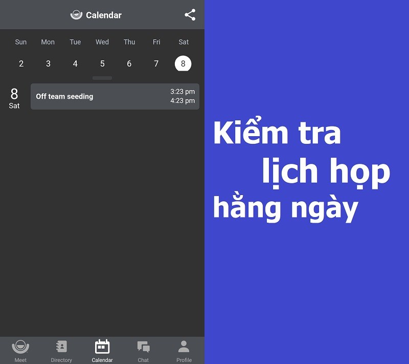 kiểm tra lịch họp hằng ngày