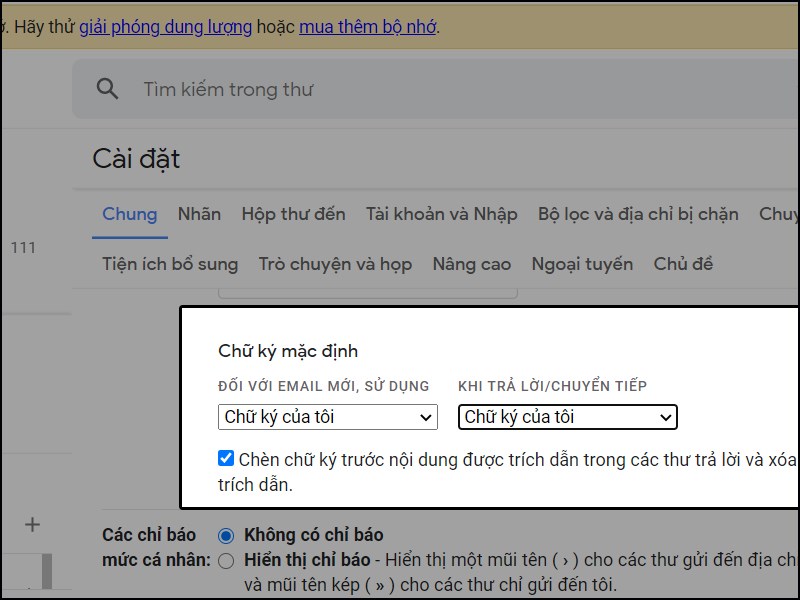 Tạo chữ ký gmail