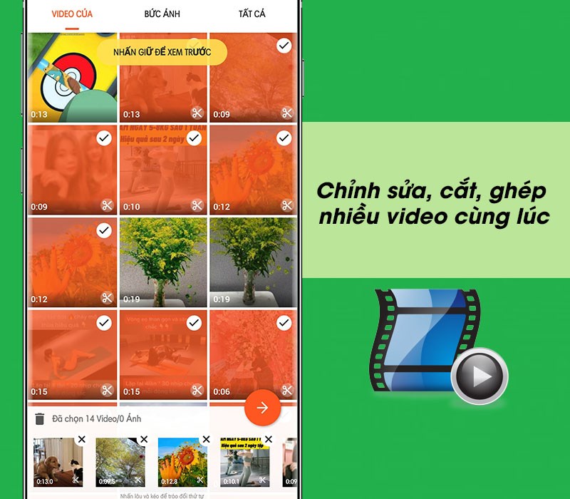Chỉnh sửa, cắt, gh&eacute;p nhiều video c&ugrave;ng l&uacute;c