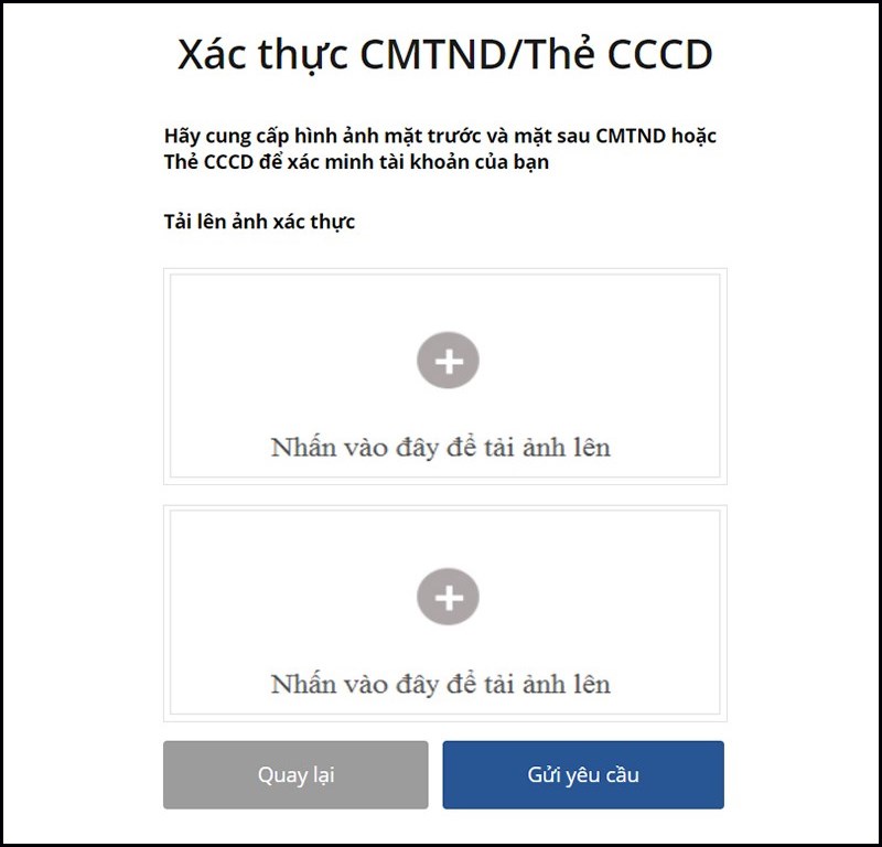 Tải ảnh CMND/CCCD