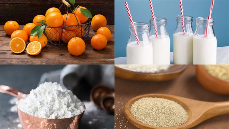 Nguyên liệu món ăn bánh mi cam