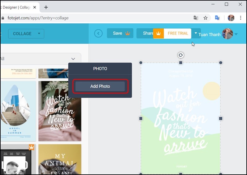 Cách thiết kế và chỉnh sửa ảnh trực tuyến miễn phí trên FotoJet