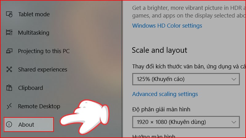 Kiểm tra phi&ecirc;n bản Windows 10 trong c&agrave;i đặt B3