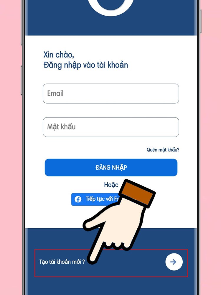 Tải ứng dụng ola chat > Tạo t&agrave;i khoản mới.