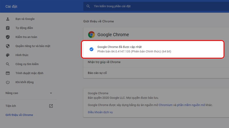 Mở lại trình duyệt Google Chrome và sử dụng bình thường