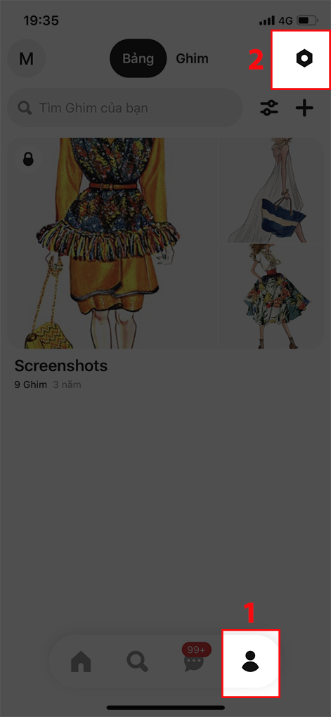 Chọn biểu tượng t&ugrave;y chọn tại ph&iacute;a tr&ecirc;n g&oacute;c phải m&agrave;n h&igrave;nh.