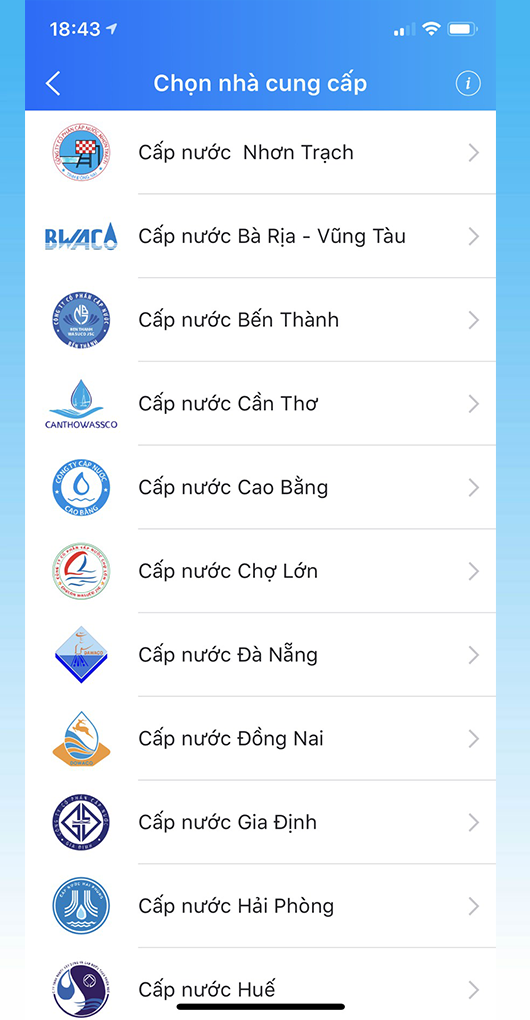 Chọn nh&agrave; cung cấp điện của bạn.
