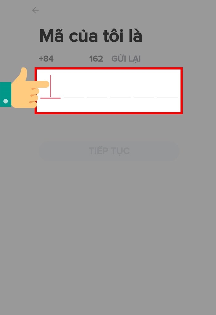 nhập mã xác nhận