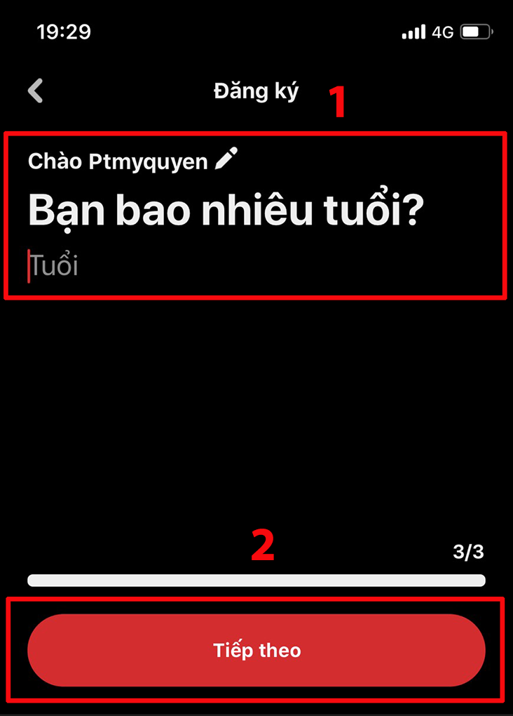 Nhập số tuổi của bạn