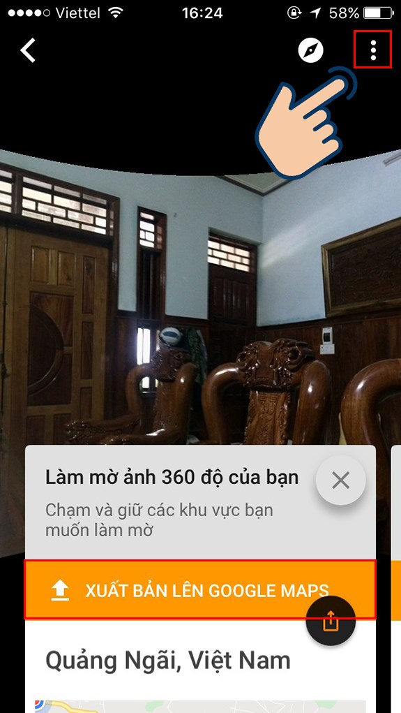 Chọn vào biểu tượng 3 chấm.