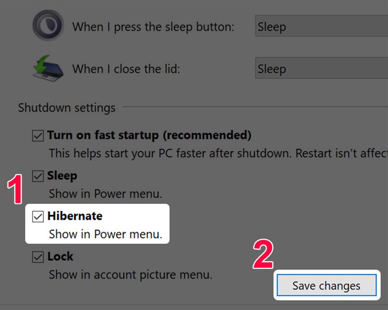 Bật tắt chế độ ngủ đông trên Windows 10