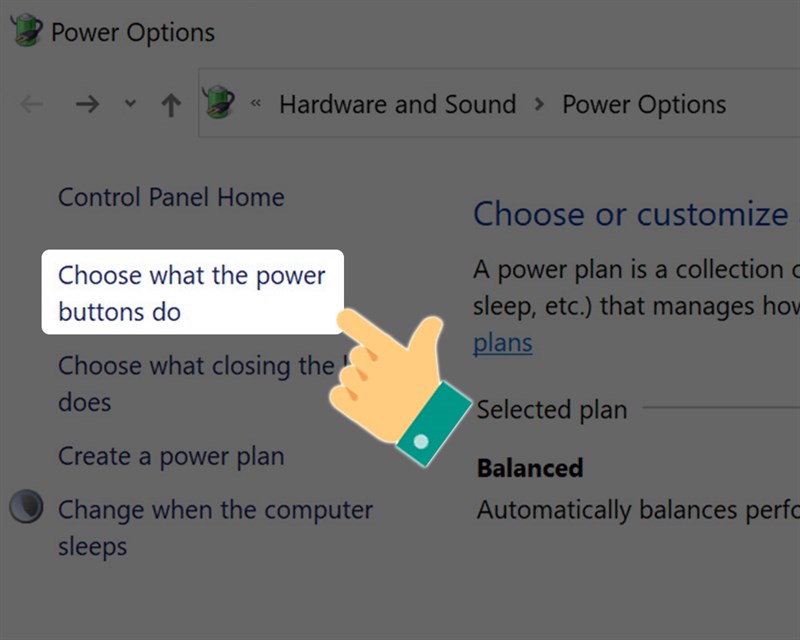 Bạn hãy chọn Choose what the power buttons do
