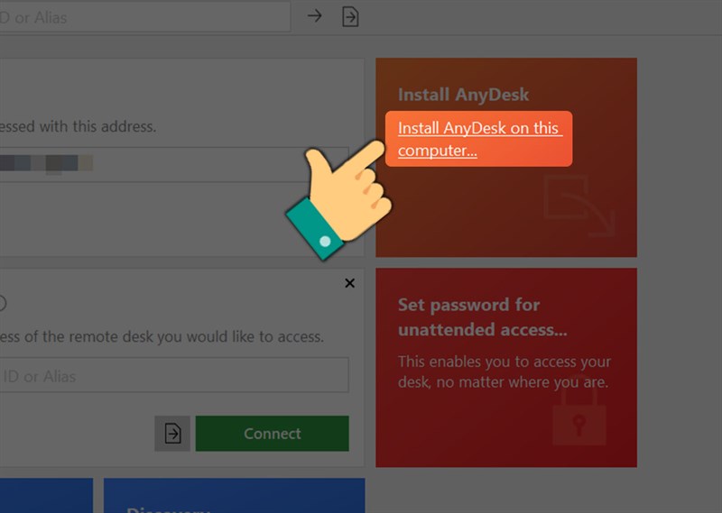 Nhấn vào Install AnyDesk on this computer…