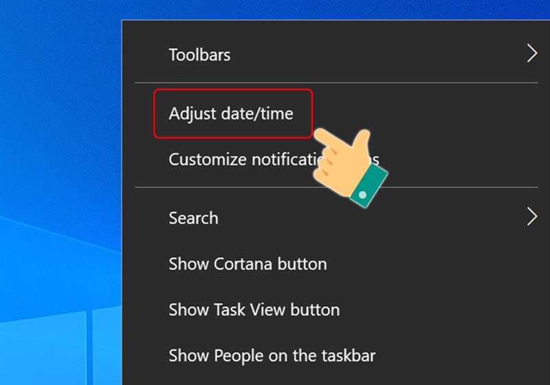 Chọn Adjust date/time
