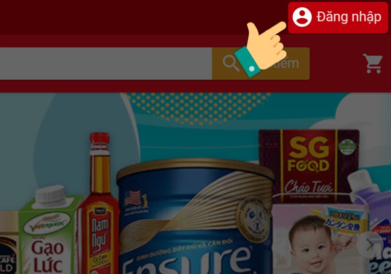 Nhấn v&agrave;o Đăng nhập tr&ecirc;n trang web Sendo