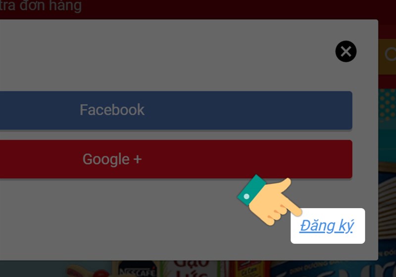 Bạn h&atilde;y chọn Đăng k&yacute;