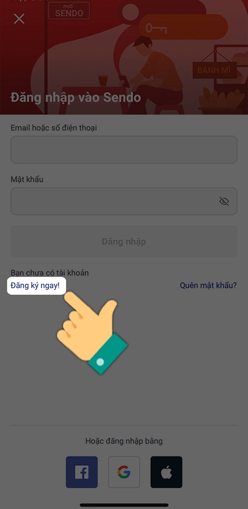 Chọn Đăng k&yacute; ngay
