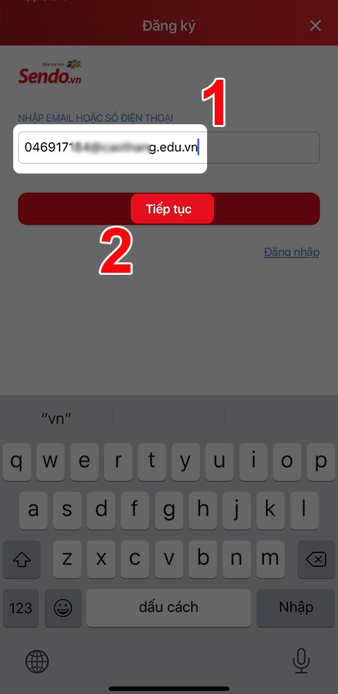 Nhập email hoặc số điện thoại để đăng k&yacute; t&agrave;i khoản