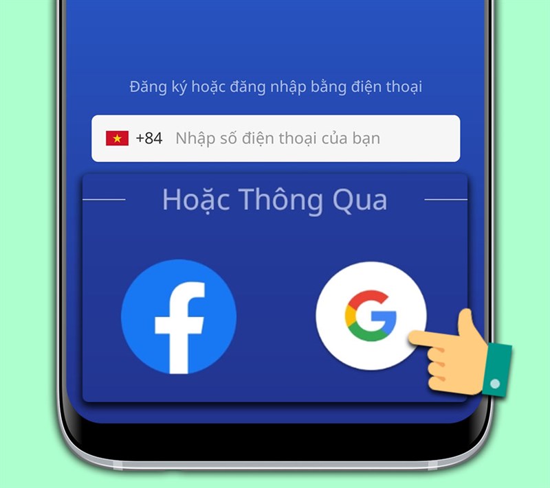 Đăng ký tài khoản lazada thông qua tài khoản Facebook hoặc Google.