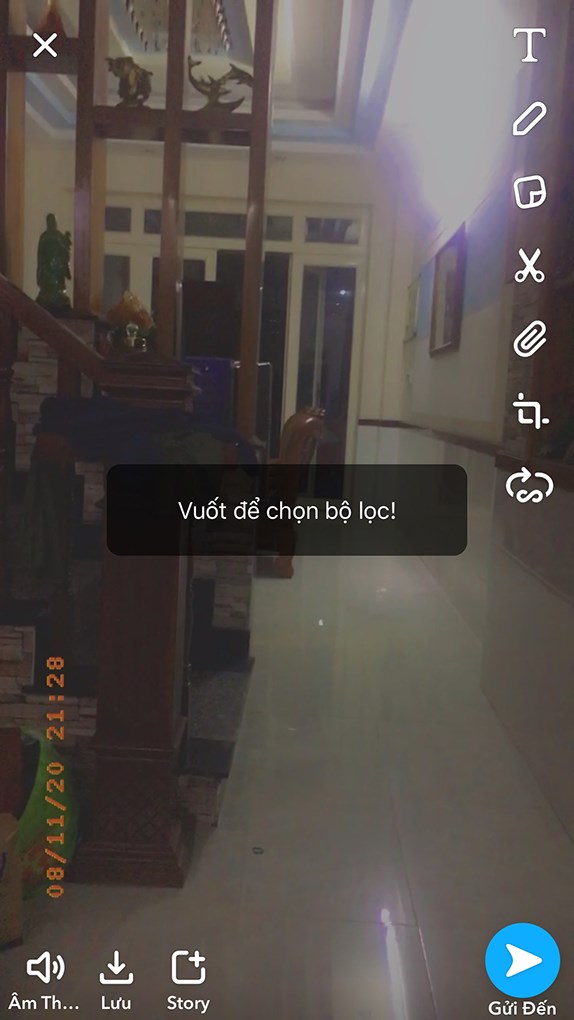 nhấn giữ v&agrave;o h&igrave;nh tr&ograve;n để quay video.