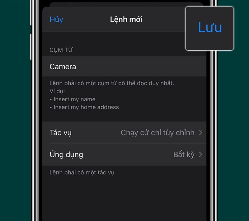 Lưu các thao tác đã thực hiện.