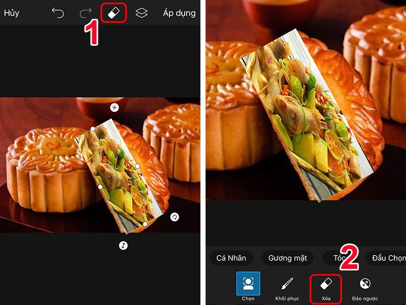 Sử dụng tính năng xóa trên PicsArt
