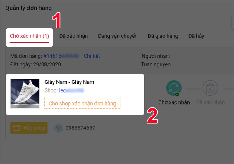 Chọn đơn h&agrave;ng cần xử l&yacute;