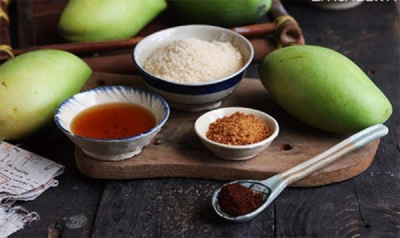 Nguyên liệu món ăn uống nước chấm xoài xanh