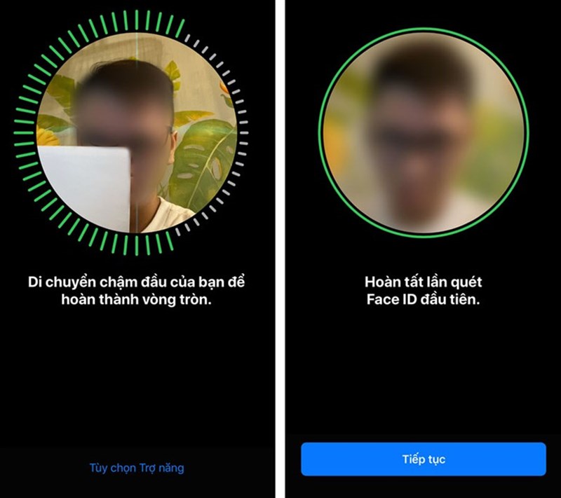 Thiết lập Face ID lần 1.