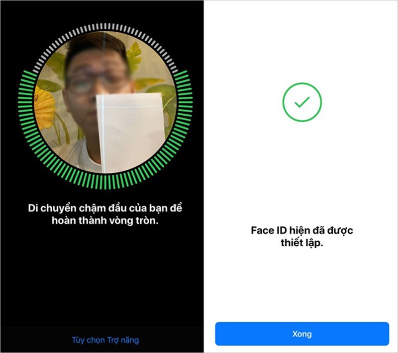 Thiết lập Face ID lần 2.