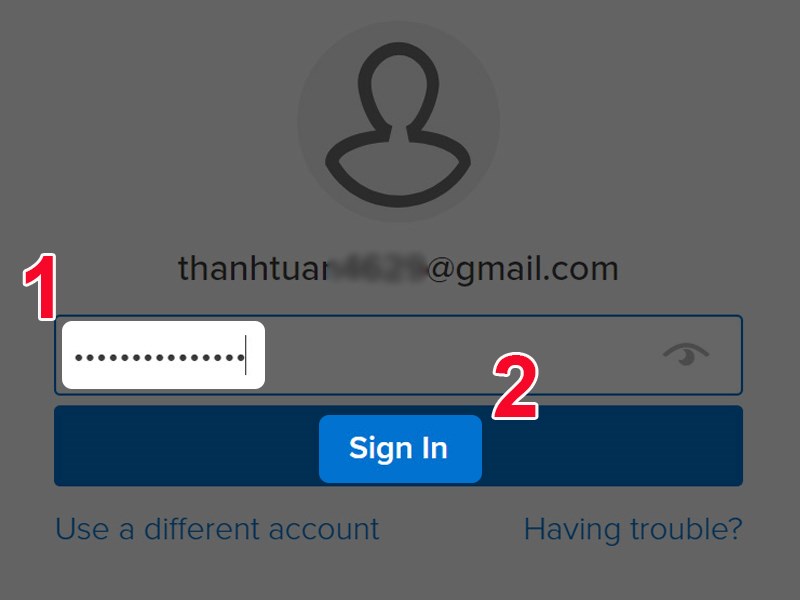 Nhập mật khẩu email của bạn