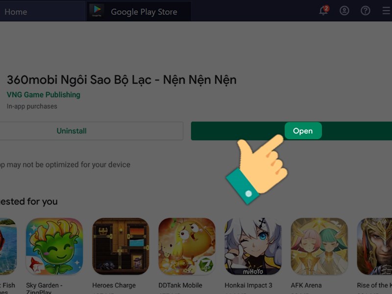 Cài đặt game 360mobi Ngôi Sao Bộ Lạc - Nện thành công