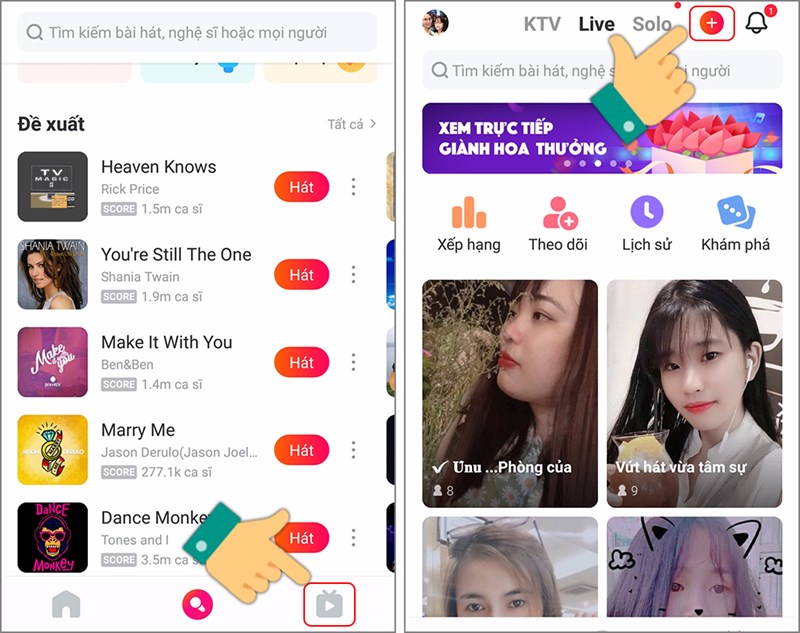 Chọn biểu tượng dấu cộng.